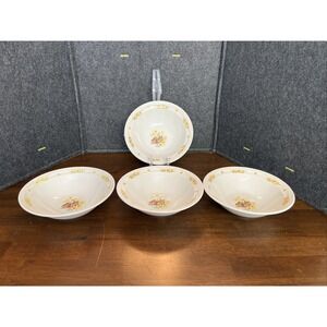 Easter Cereal Bowls Bunnies &‎ Yellow Daffodils 1995 Set of 4 Domestications